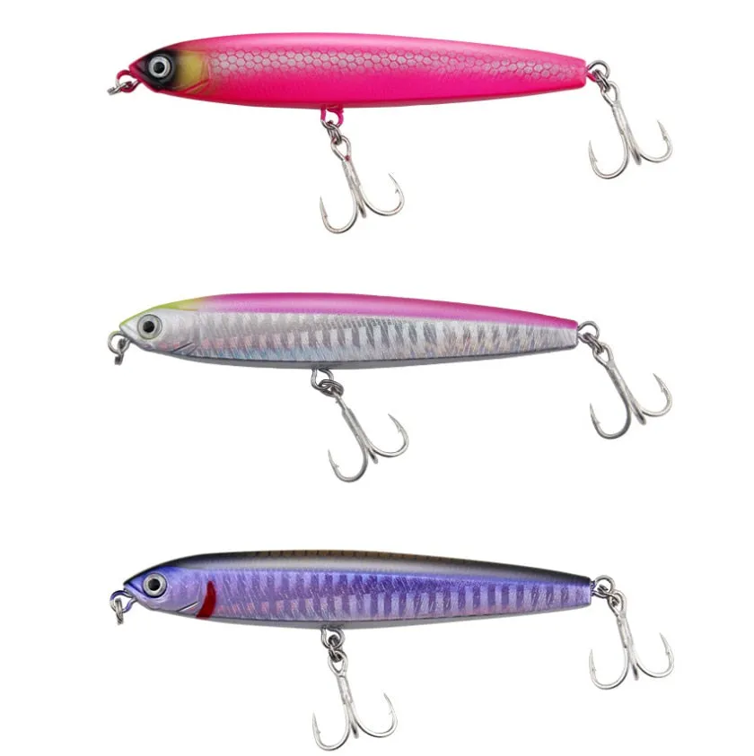 1PCS Pencil Bait Sinking Minnow Fishing Lure 10-24g Bass Trolling Lure Hard Bait Diving Sinking Treble Hooks Fishing Tackle