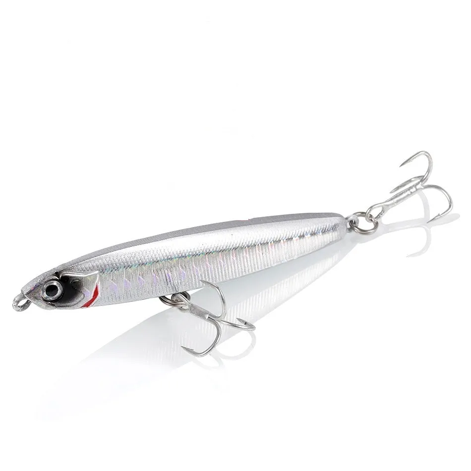 1PCS Pencil Bait Sinking Minnow Fishing Lure 10-24g Bass Trolling Lure Hard Bait Diving Sinking Treble Hooks Fishing Tackle