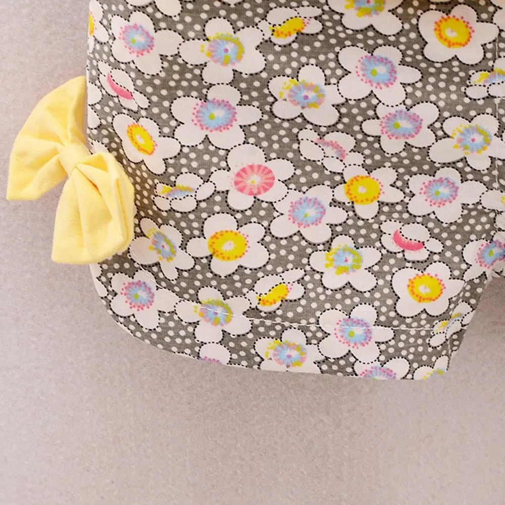 2Pcs Baby Girl Set Lolly Sleeveless T-shirt Tops and Short Print Pants Clothes Set