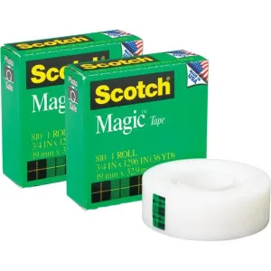 3M 810 Magic Tape 18mm x 32M (3/4 Inch x 36 Yards)