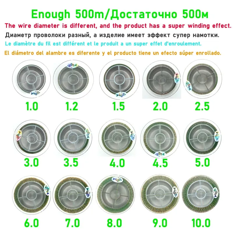 500m Fluorocarbon Invisible Spoted Line Fly Fishing Line Bionic Monofilament Fish Line Speckle Nylon Thread Fishing Line