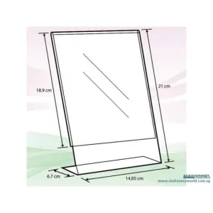 Acrylic L Shape Display A5 A-LP-A5