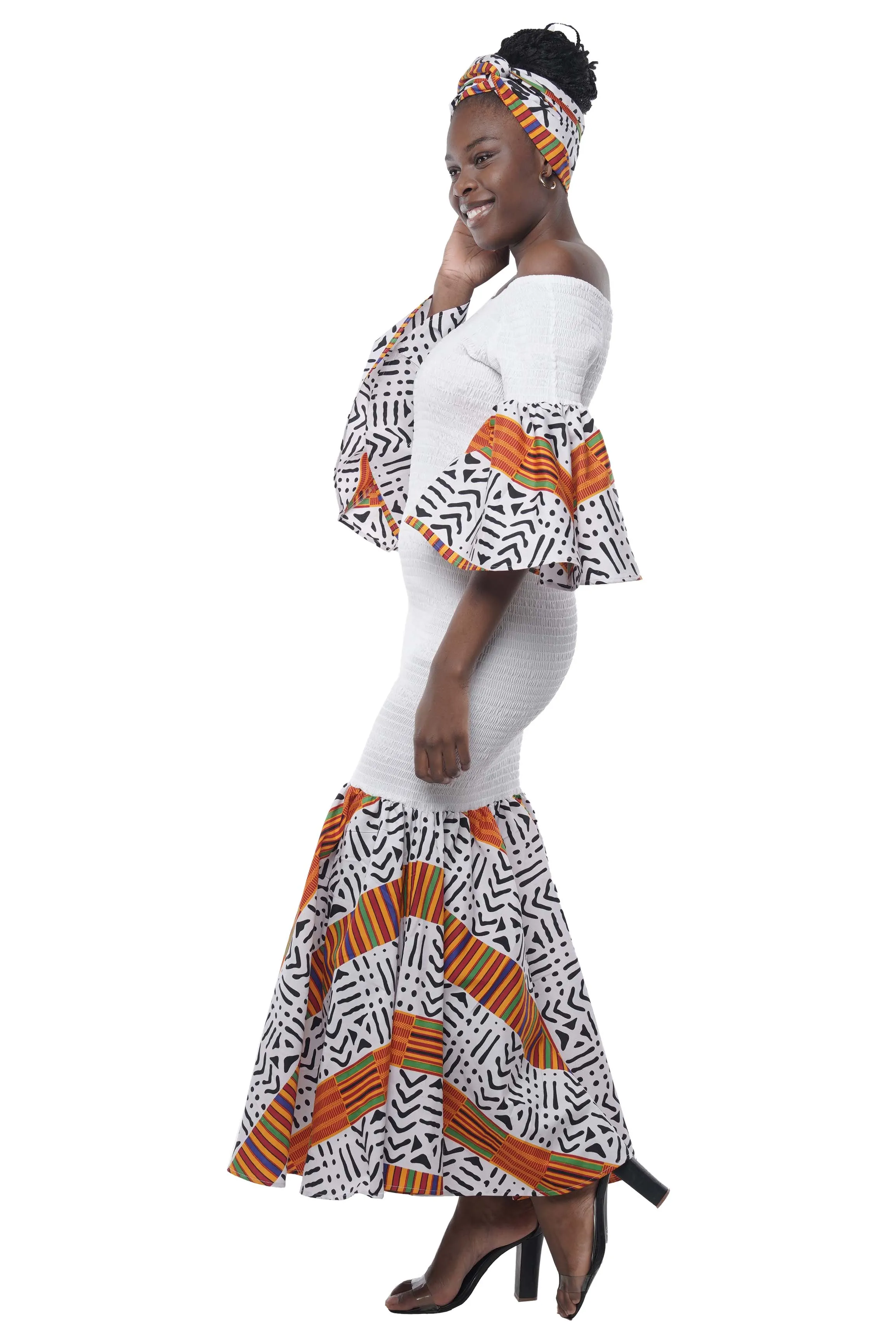 African Long Smoked Mermaid/Fish Tail Dress