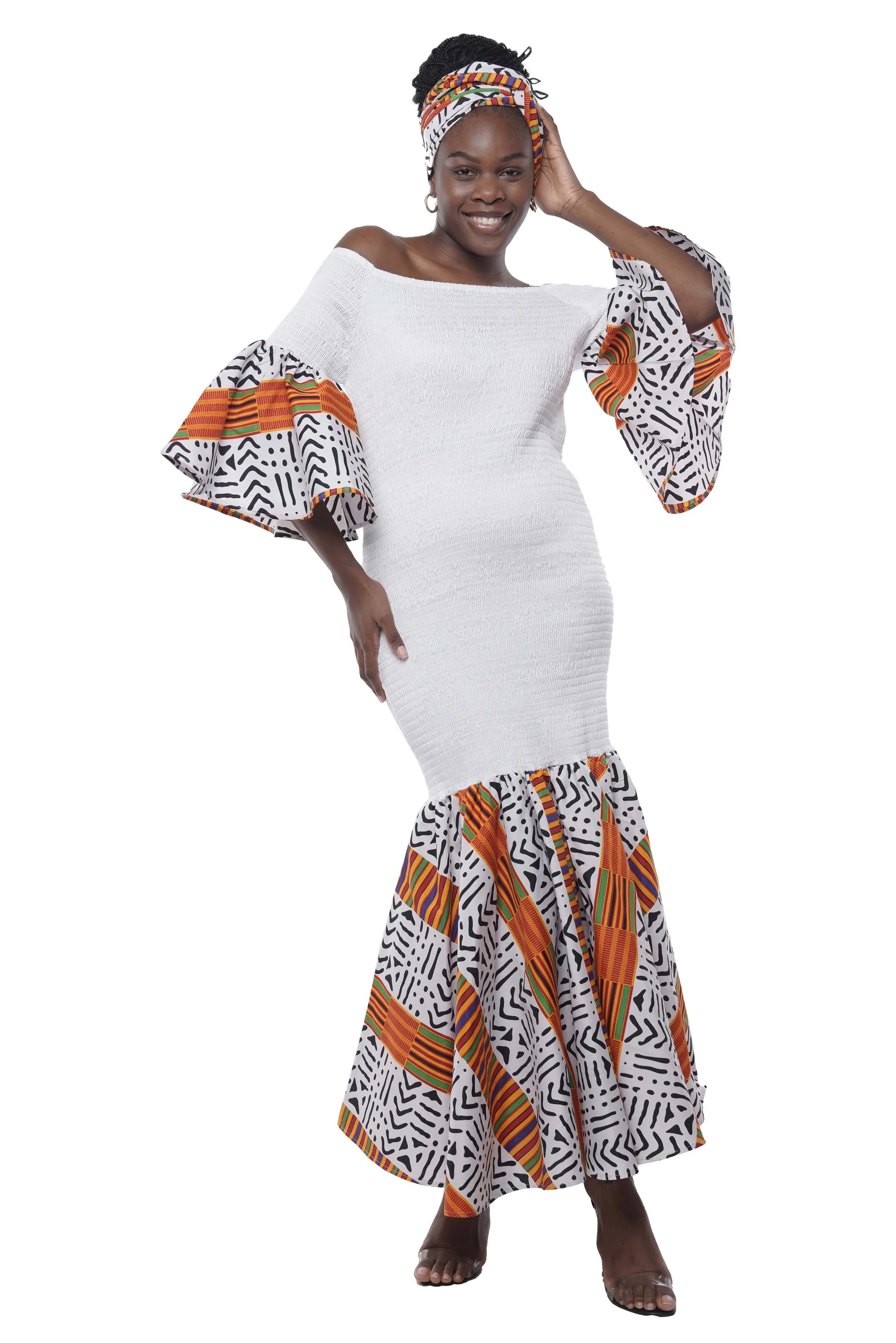 African Long Smoked Mermaid/Fish Tail Dress