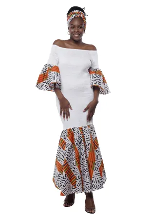 African Long Smoked Mermaid/Fish Tail Dress
