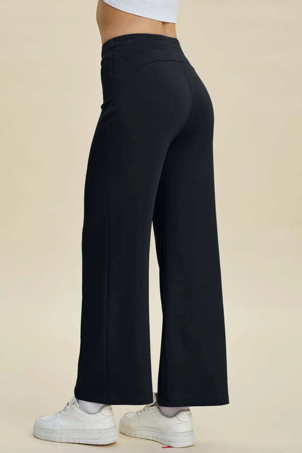 Air Scuba Drawstring Wide Leg Pants- 4 Colors (Mauve, Blue, Moonlit, Black)