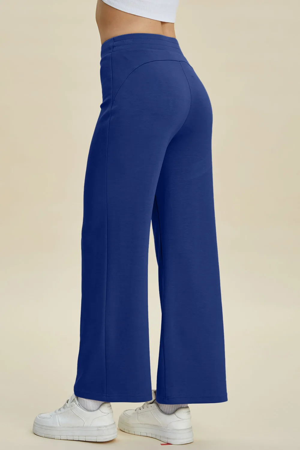 Air Scuba Drawstring Wide Leg Pants- 4 Colors (Mauve, Blue, Moonlit, Black)