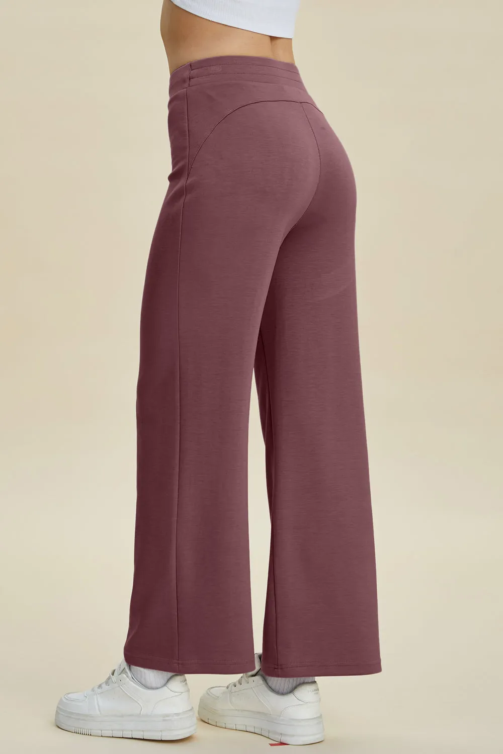 Air Scuba Drawstring Wide Leg Pants- 4 Colors (Mauve, Blue, Moonlit, Black)