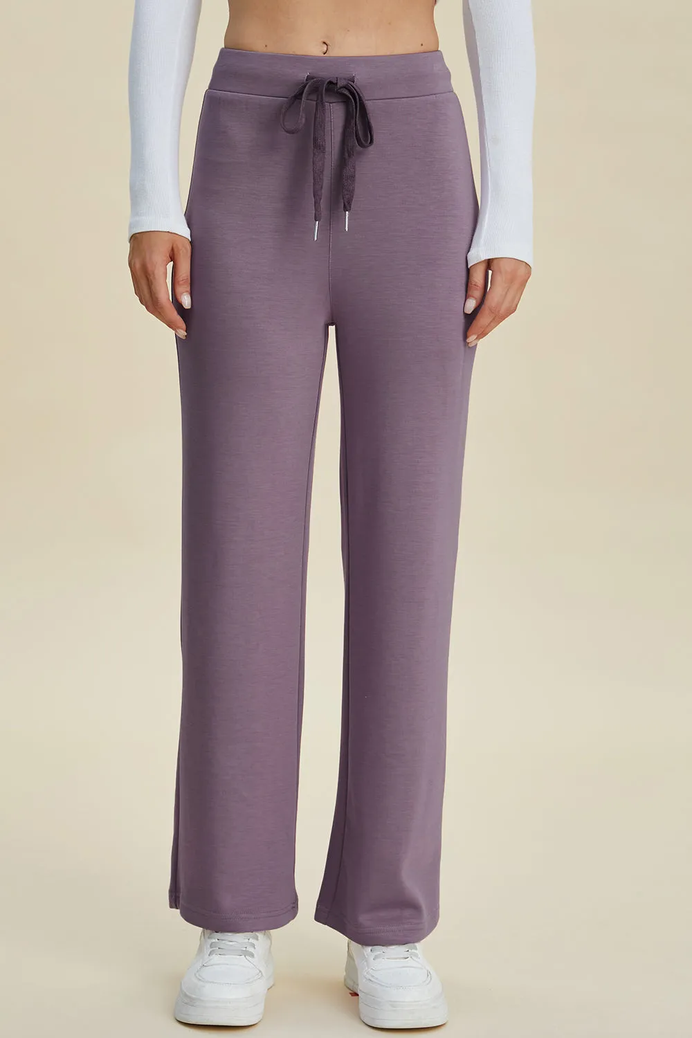 Air Scuba Drawstring Wide Leg Pants- 4 Colors (Mauve, Blue, Moonlit, Black)