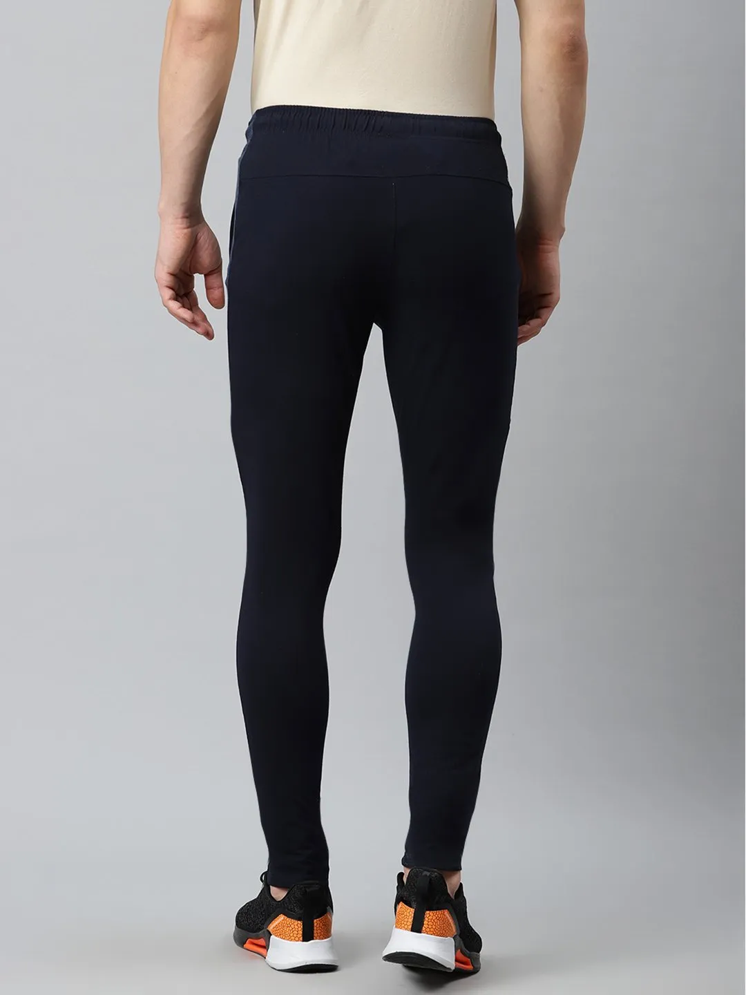 Alcis Men Navy Blue Slim Fit Solid Track Pants