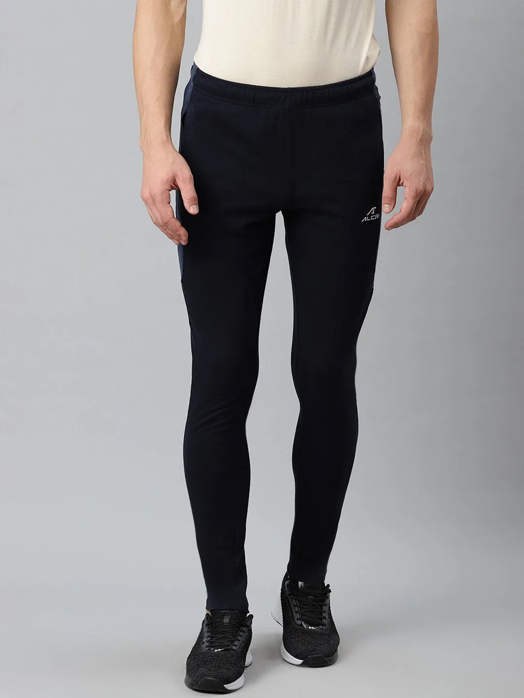 Alcis Men Navy Blue Slim Fit Solid Track Pants