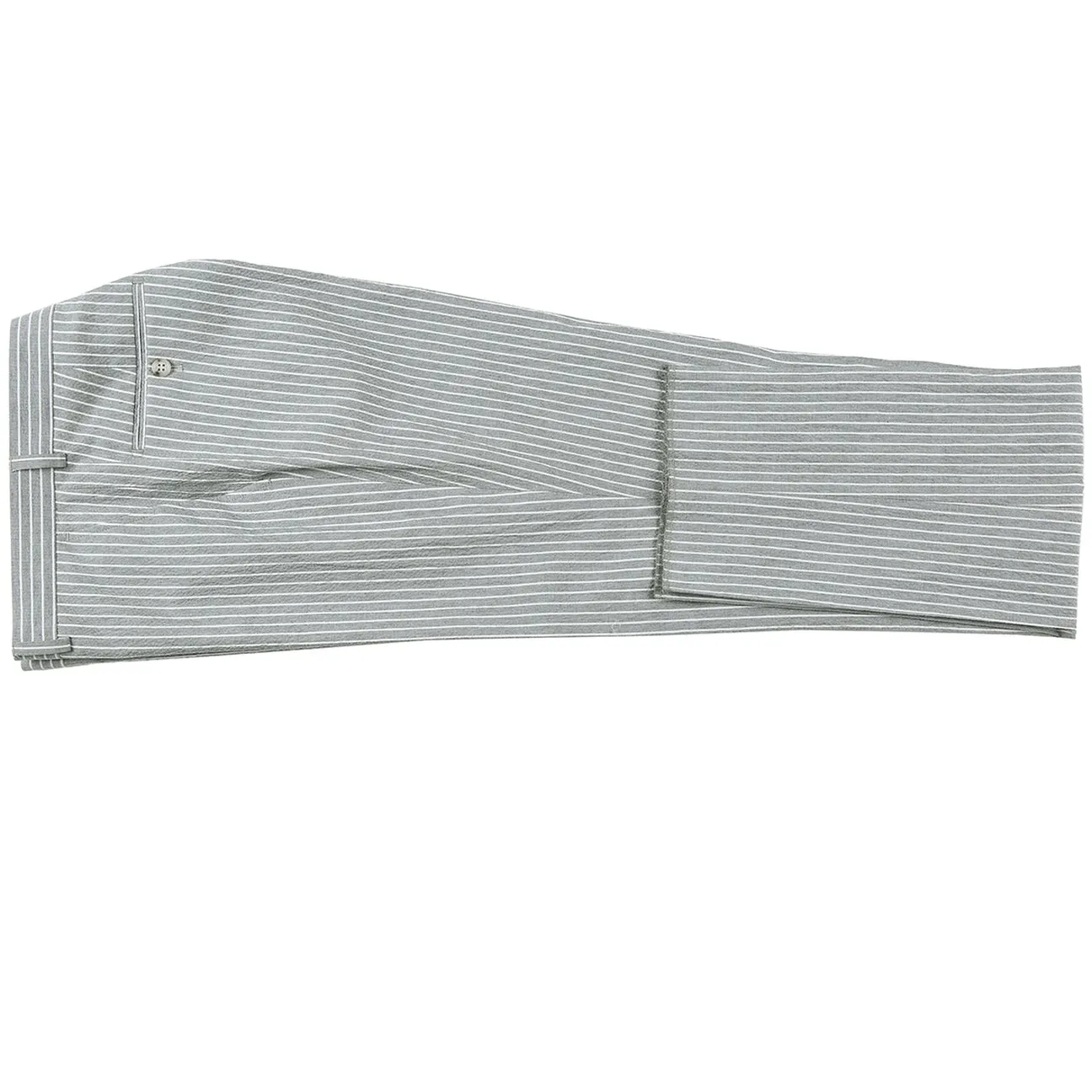 Alessandro Vitello by Renoir Gray Slim Fit Notch Lapels Stripe Cotton Suit 611-1