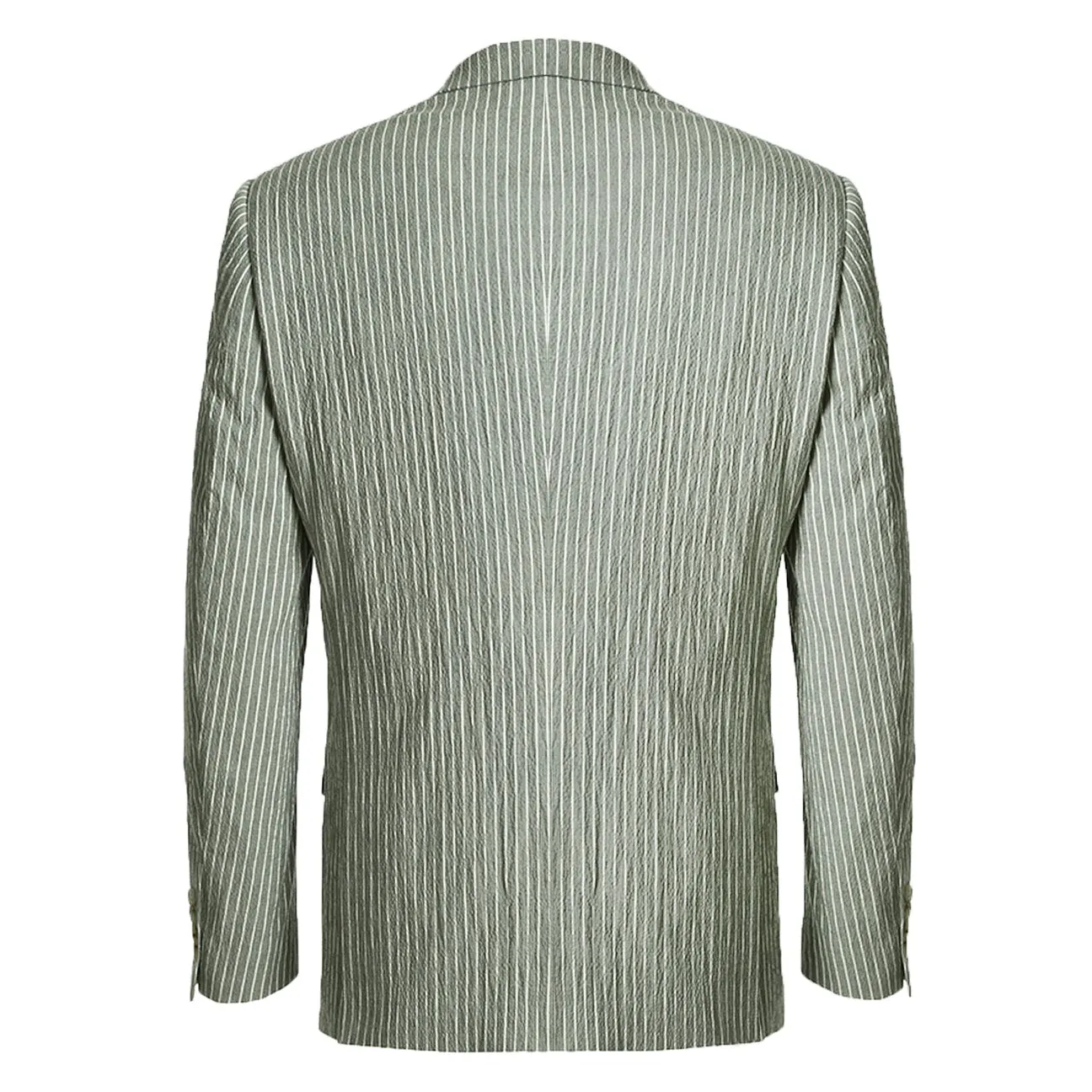 Alessandro Vitello by Renoir Gray Slim Fit Notch Lapels Stripe Cotton Suit 611-1