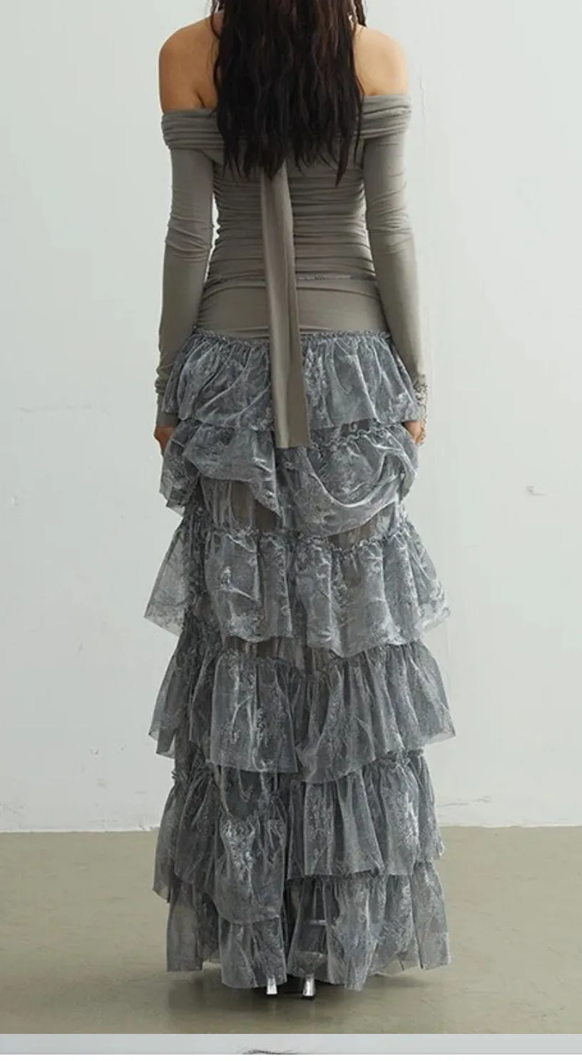 Angelic Ruffled Tiered Dress