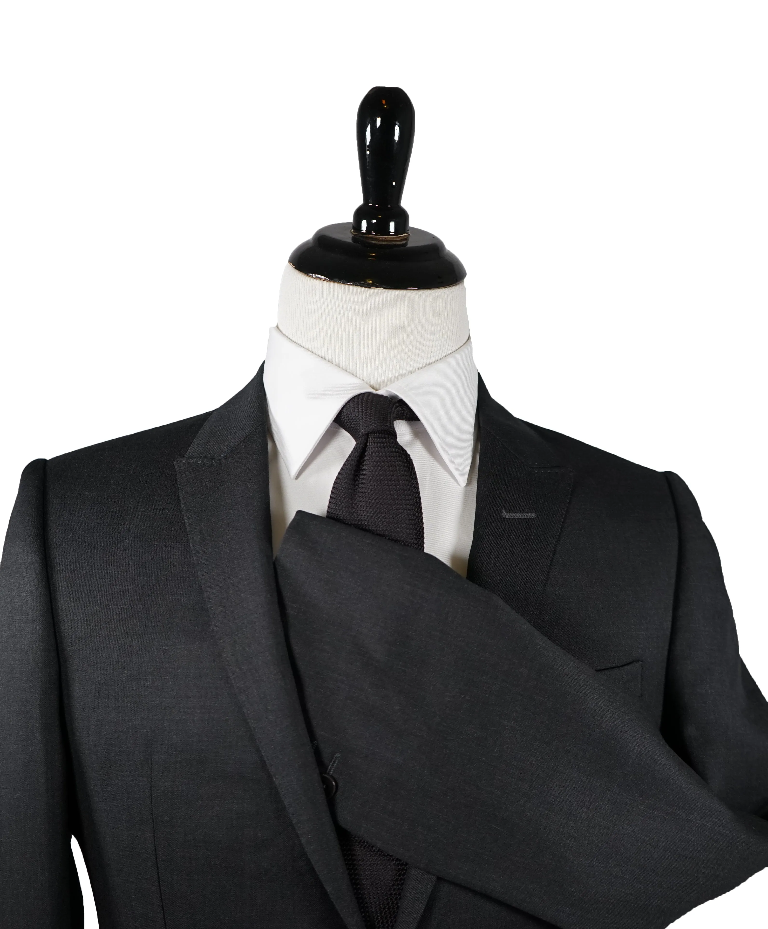 ARMANI COLLEZIONI - Peak Lapel 1-Button Slim Charcoal Suit - 40R