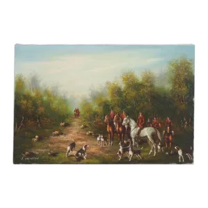 Art Original Oil Hunt Scene Listed Artist Johannes Cornelis Van Essen