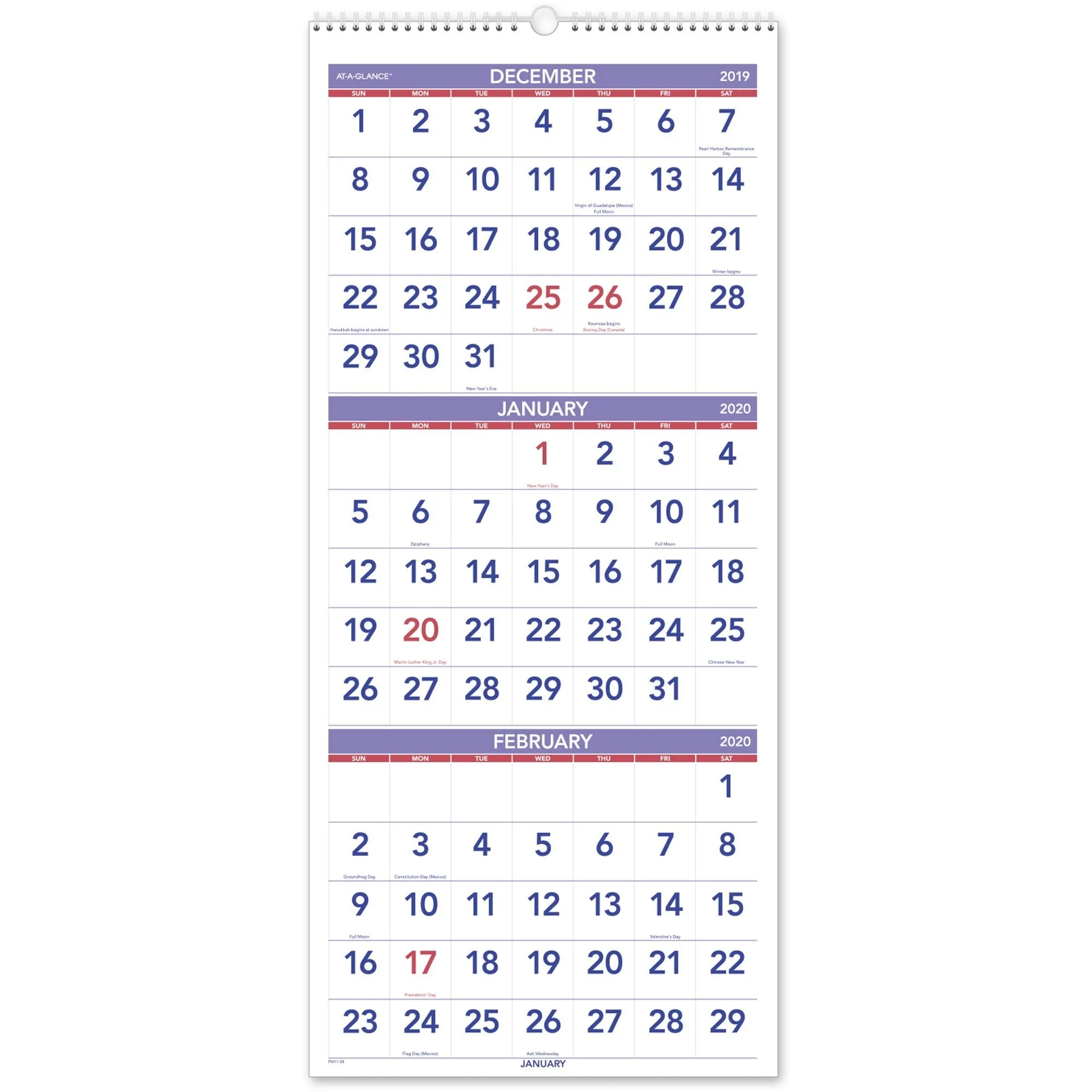 At-A-Glance 3 Month Reference Wall Calendar