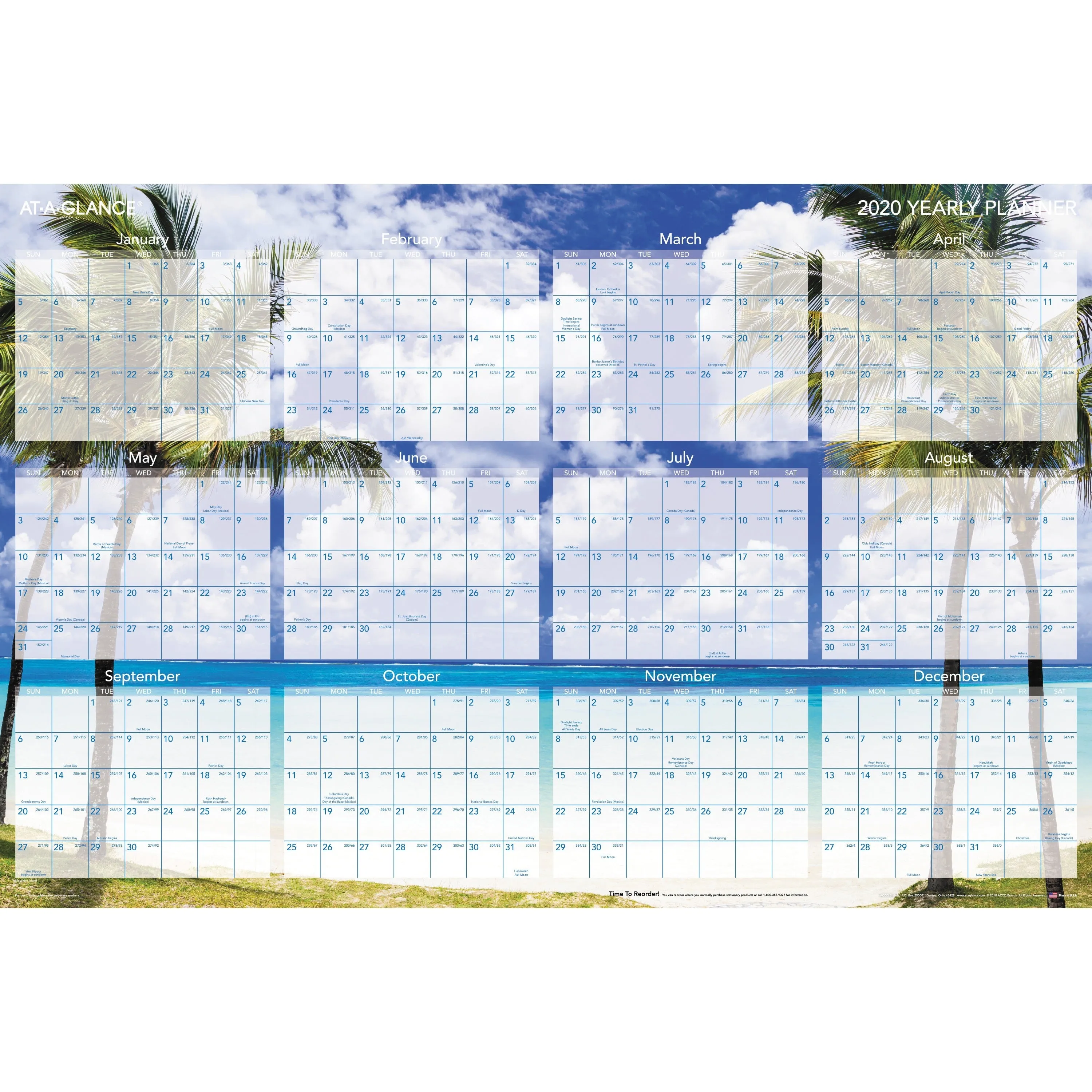 At-A-Glance Erasable/Reversible Horizontal Wall Planner