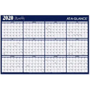 At-A-Glance Erasable/Reversible Horizontal Yearly Wall Planner