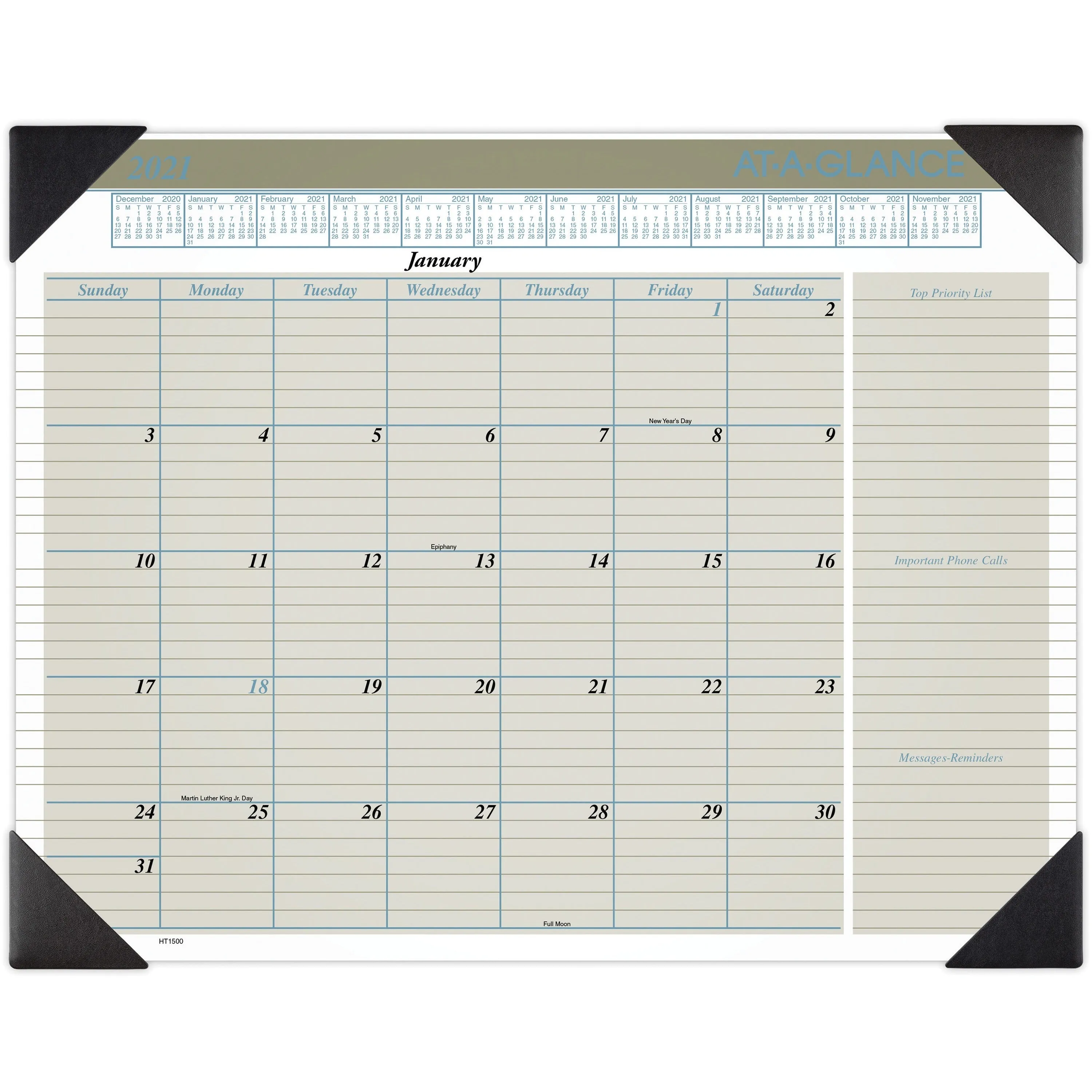 At-A-Glance Executive Monthly Calendar Desk Pad