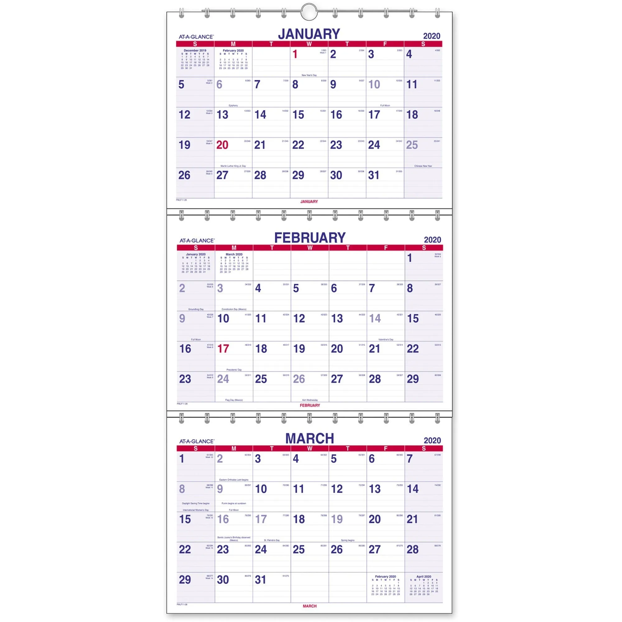At-A-Glance Move-A-Page 3-Month Wall Calendar
