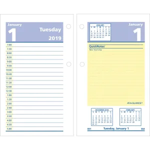 At-A-Glance QuickNotes Daily Desk Calendar Refill