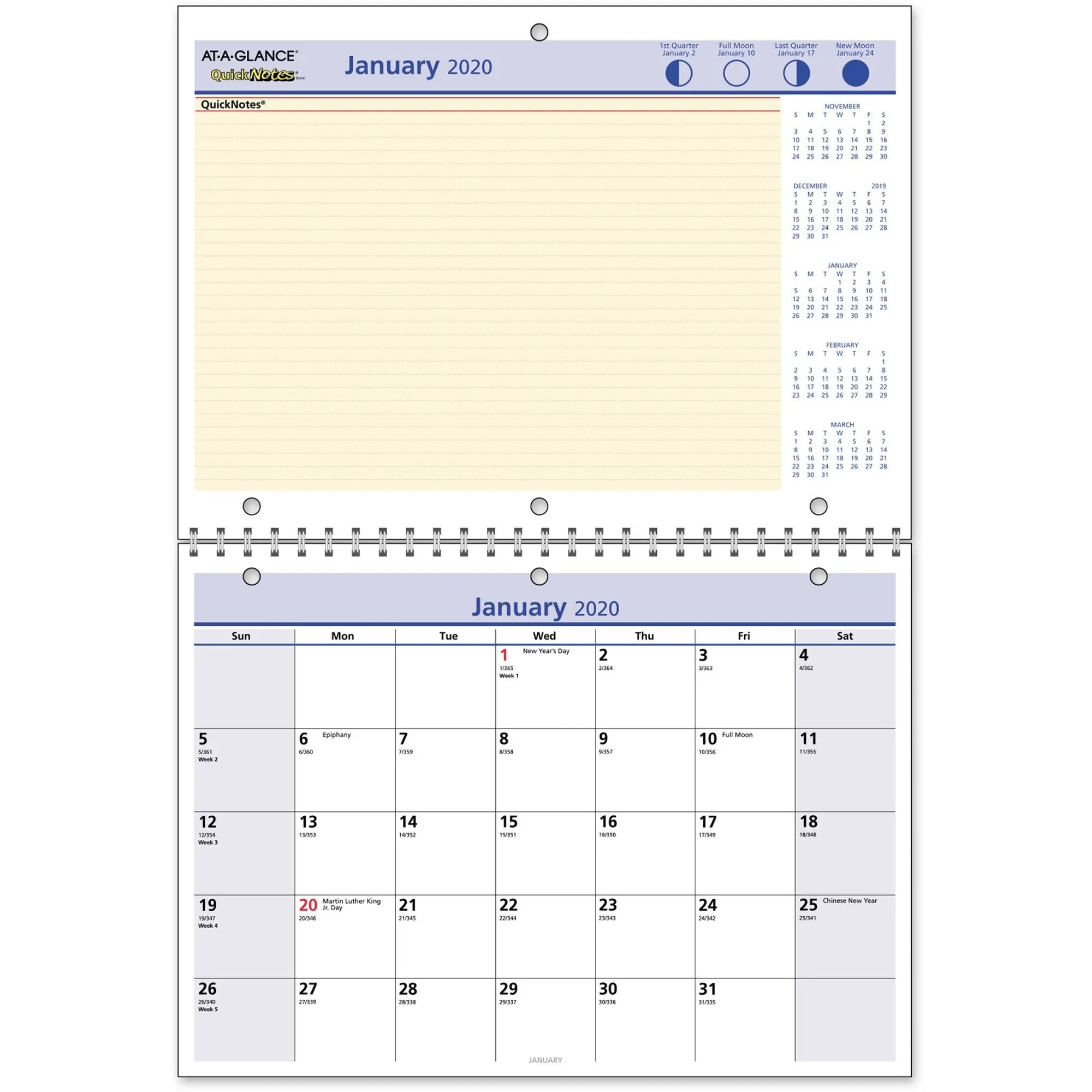 At-A-Glance QuickNotes Monthly Wall Calendar