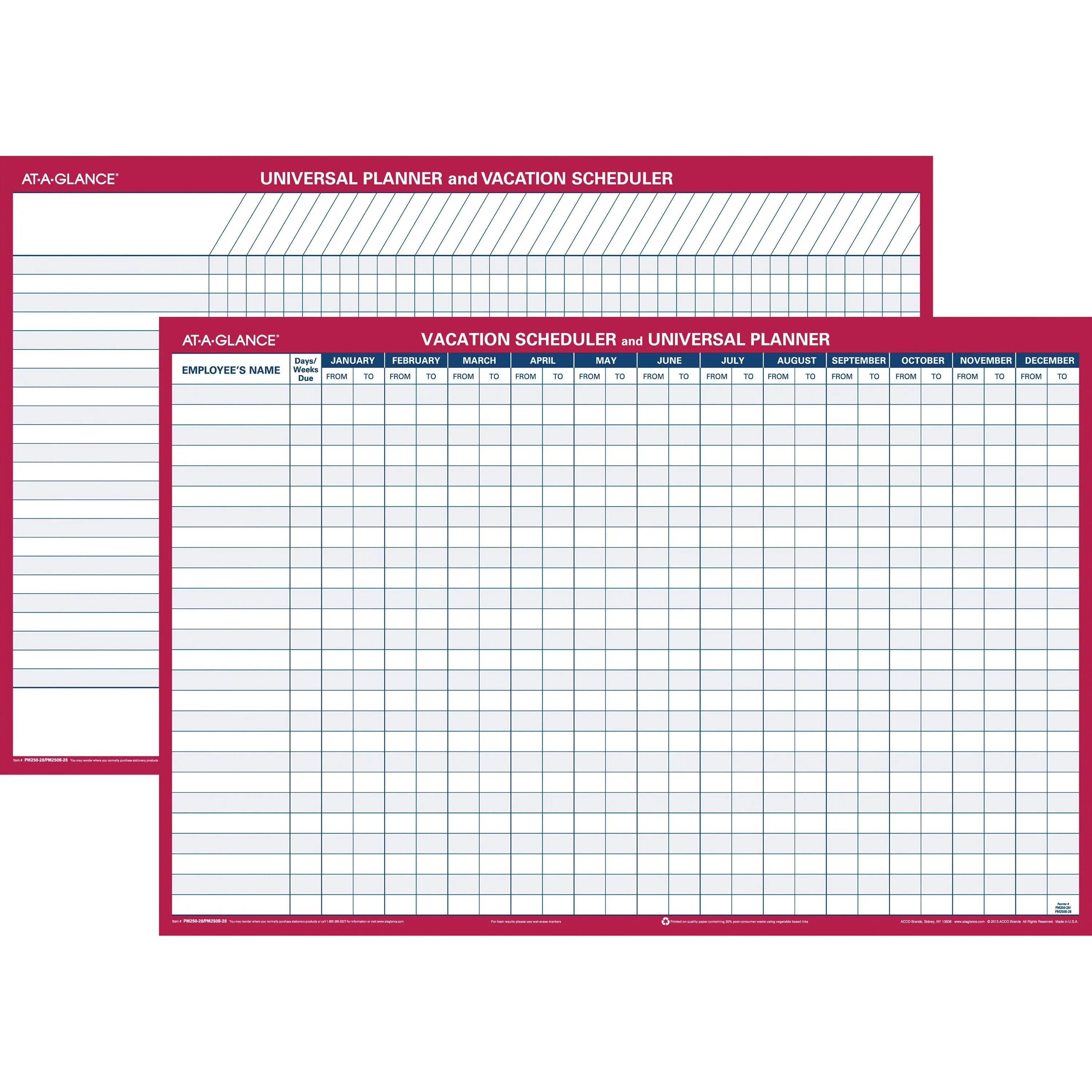 At-A-Glance Undated Erasable Universal/Vacation Scheduler