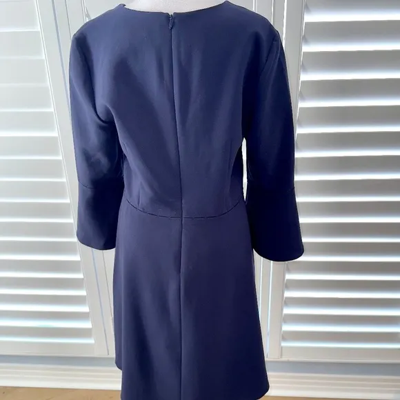 Banana Republic Navy 3/4 Flutter sleeve fit &amp; flare dress size 8