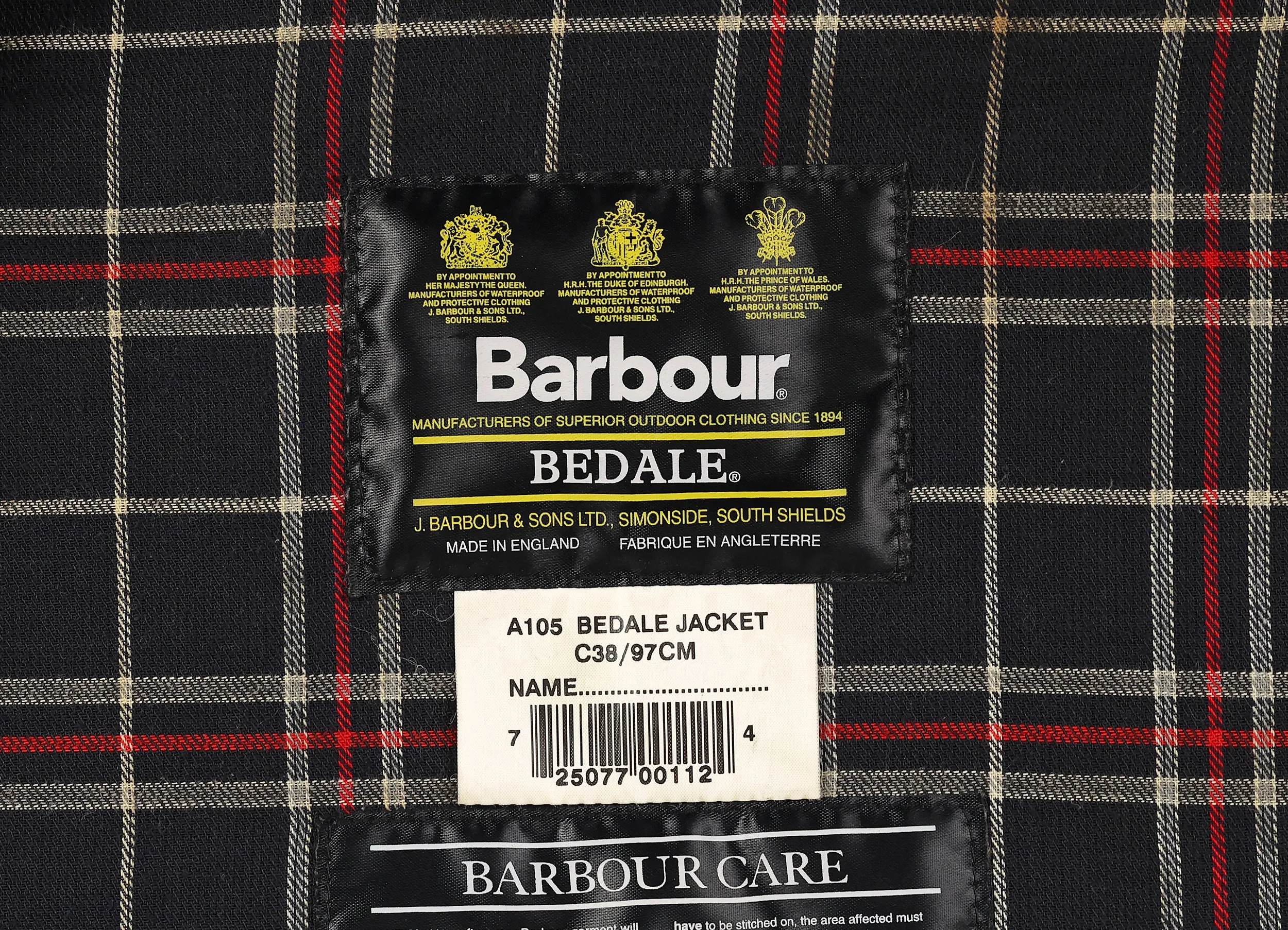 Barbour Bedale Wax Jacket Coat  Blue - S