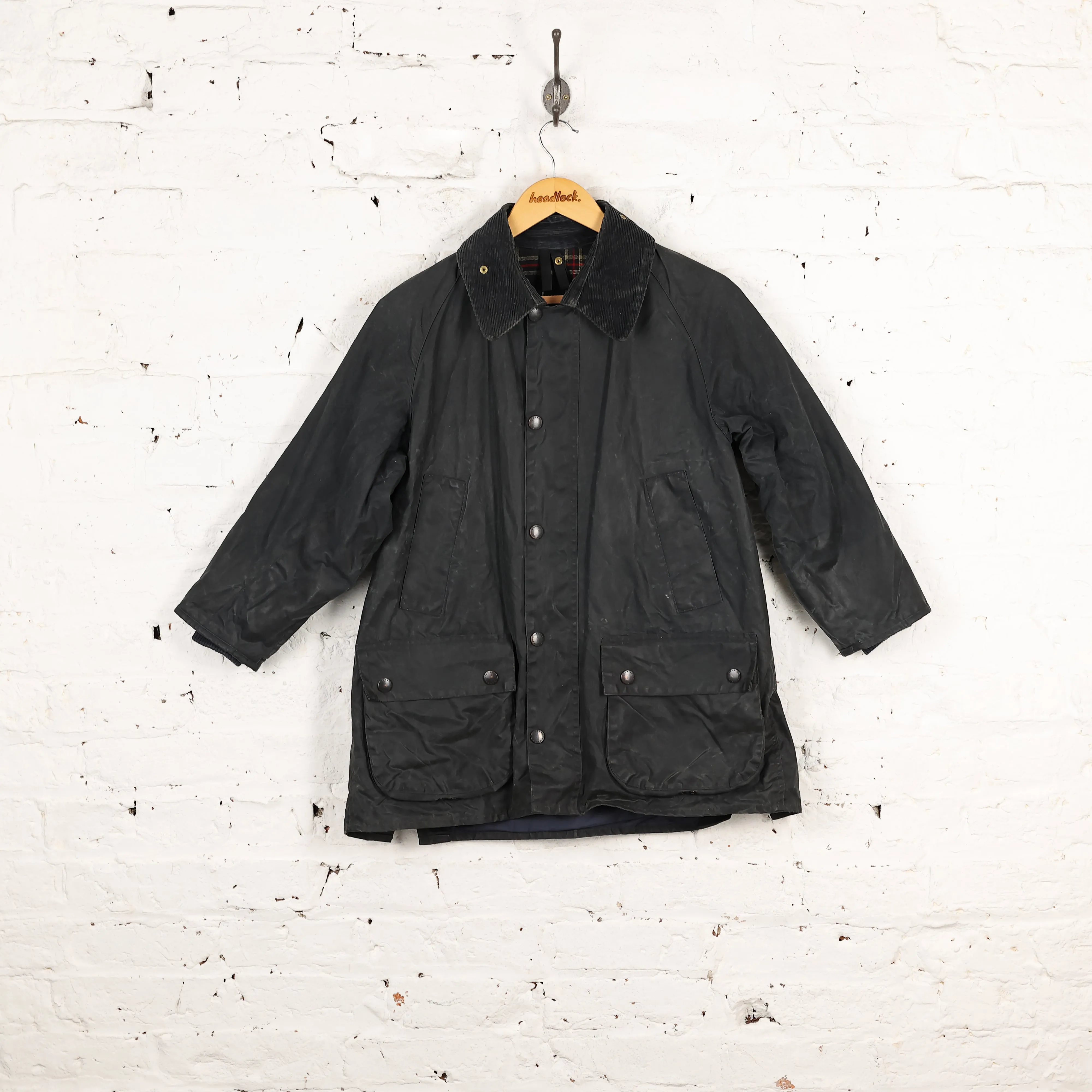 Barbour Bedale Wax Jacket Coat  Blue - S