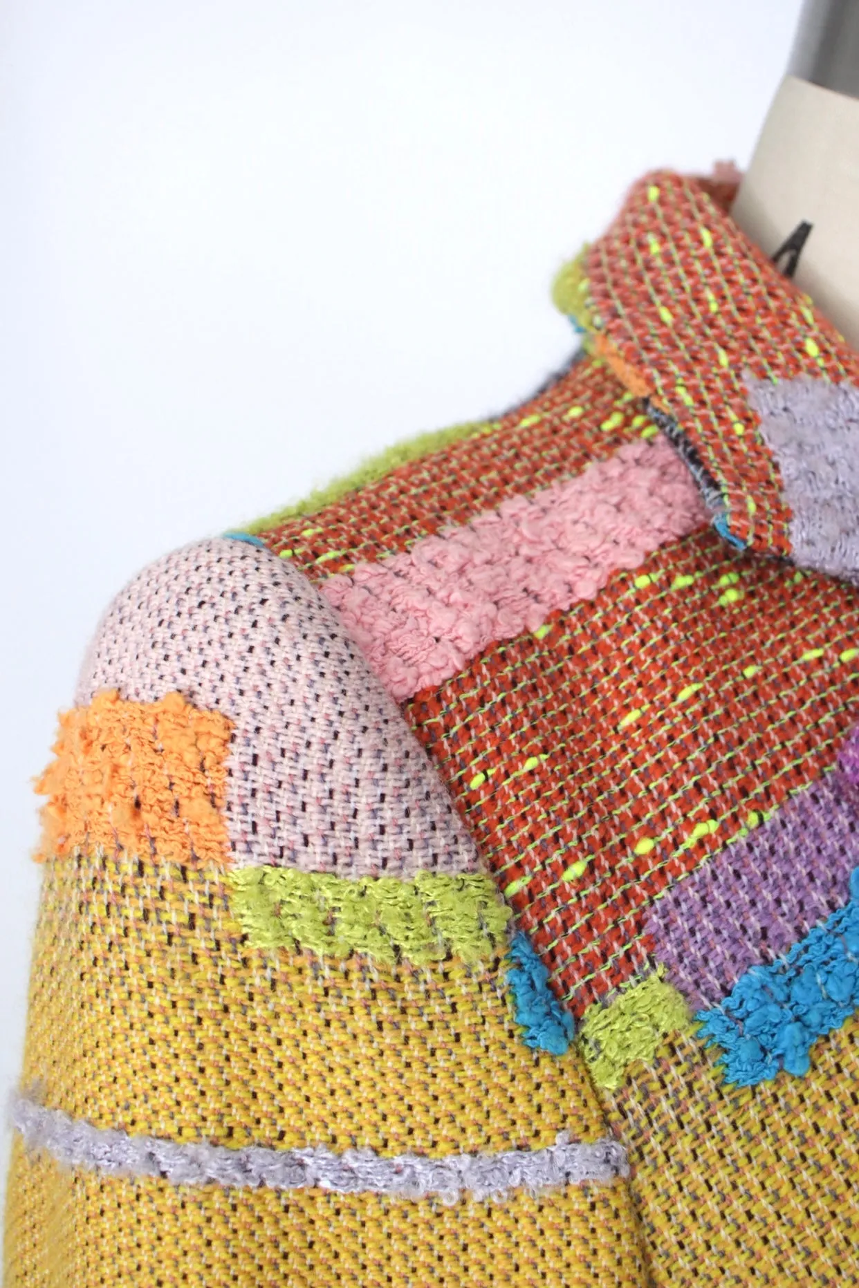 Bazar de Christian Lacroix Wool Patchwork Woven Coat