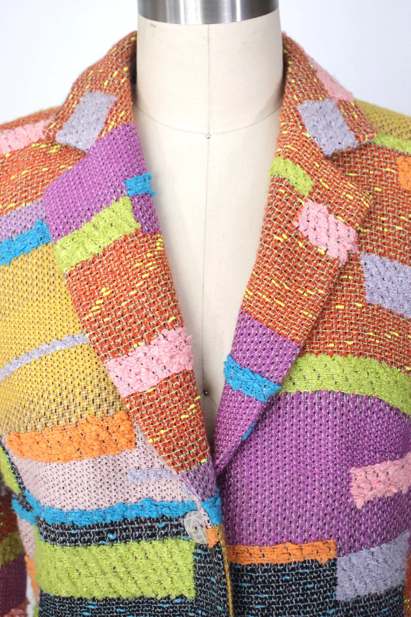 Bazar de Christian Lacroix Wool Patchwork Woven Coat