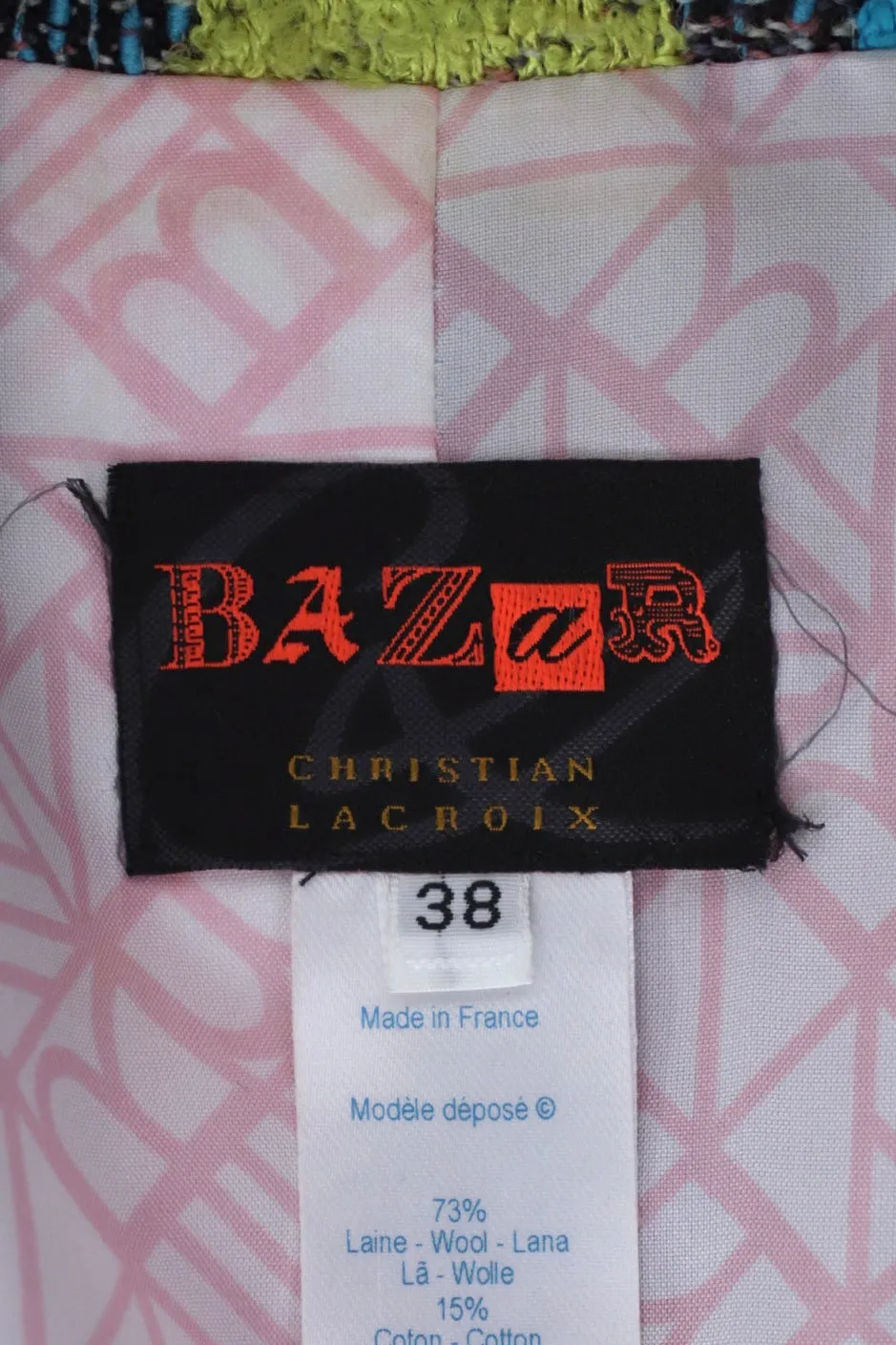 Bazar de Christian Lacroix Wool Patchwork Woven Coat