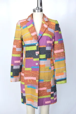Bazar de Christian Lacroix Wool Patchwork Woven Coat