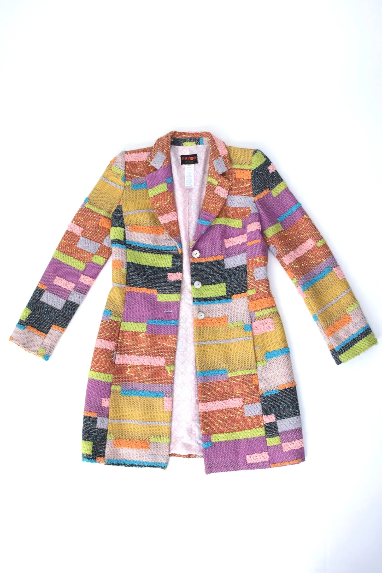 Bazar de Christian Lacroix Wool Patchwork Woven Coat