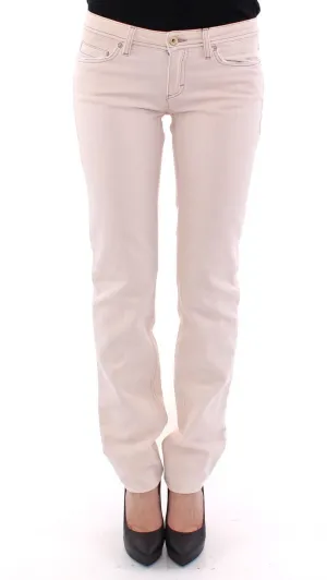 Beige CUTE Cotton Regular Fit Jeans Pants