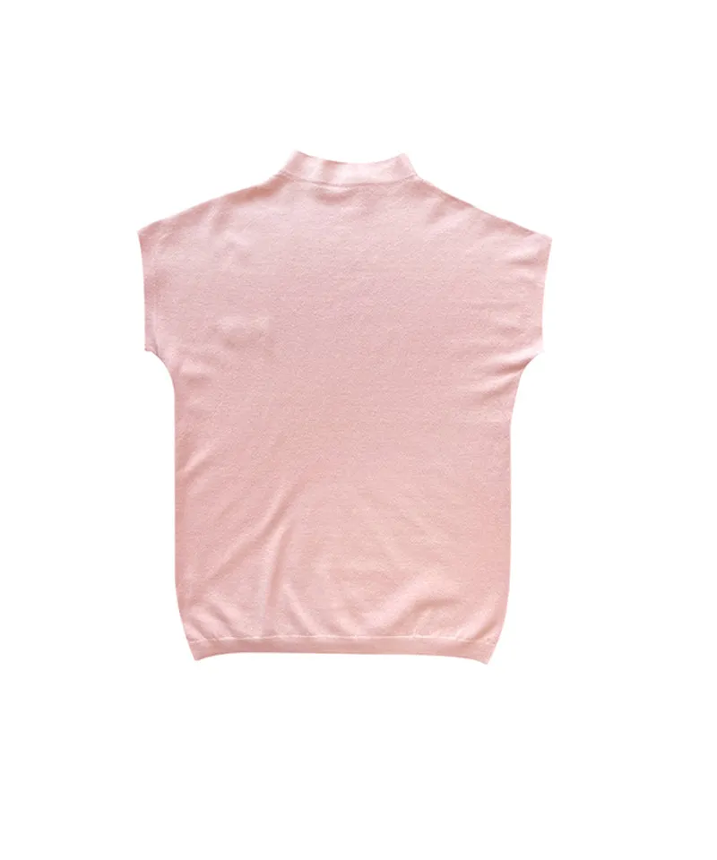 BENECIA 12 Sleeveless Mock Neck - Pink