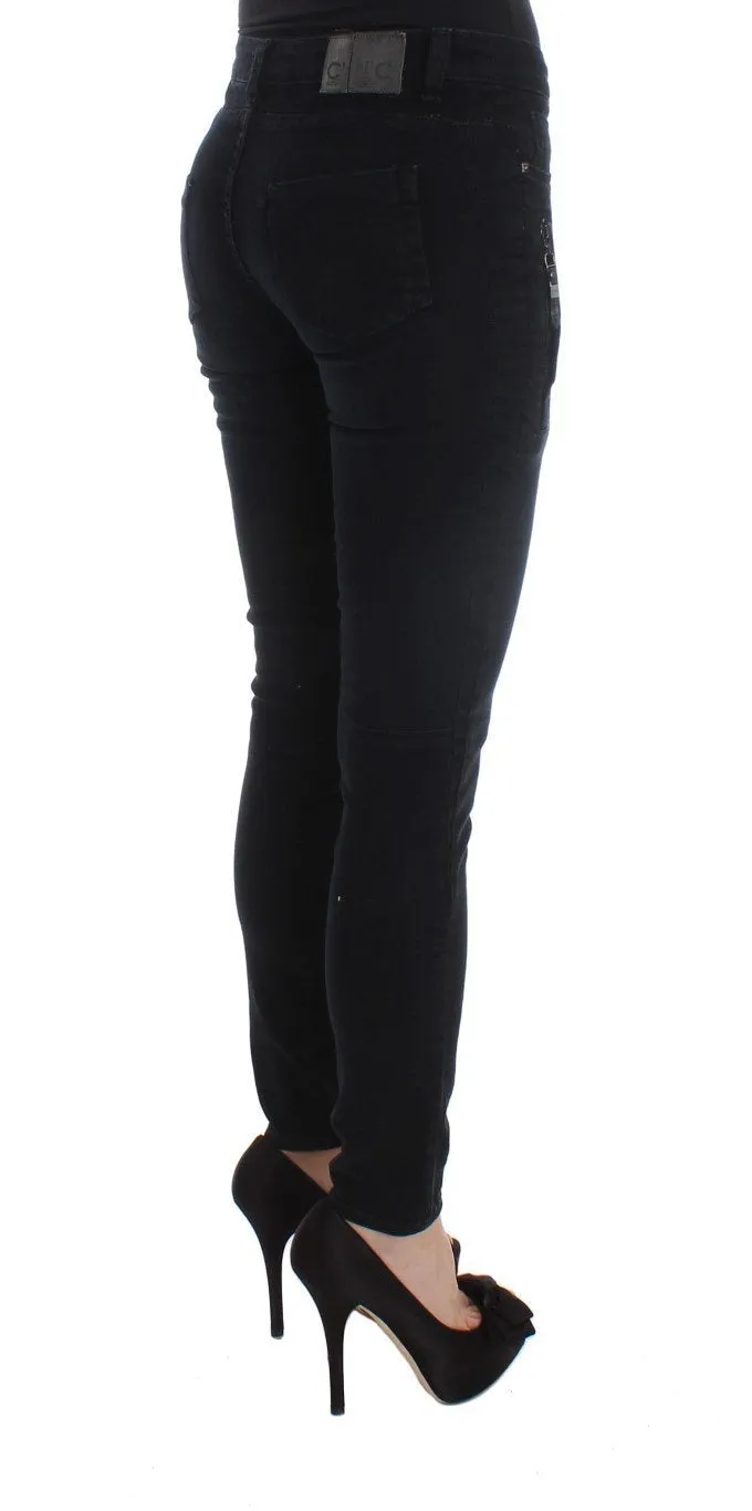 Black Cotton Slim Fit Denim Jeans