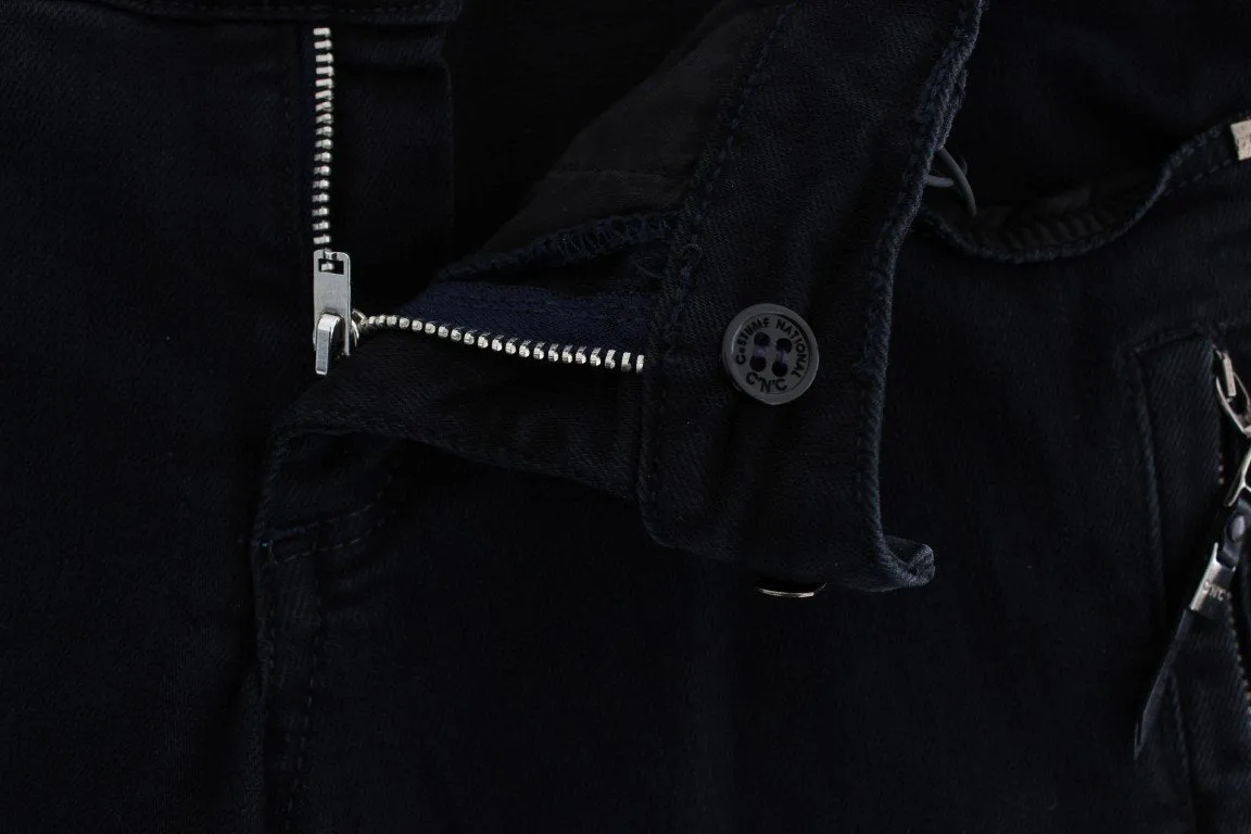 Black Cotton Slim Fit Denim Jeans