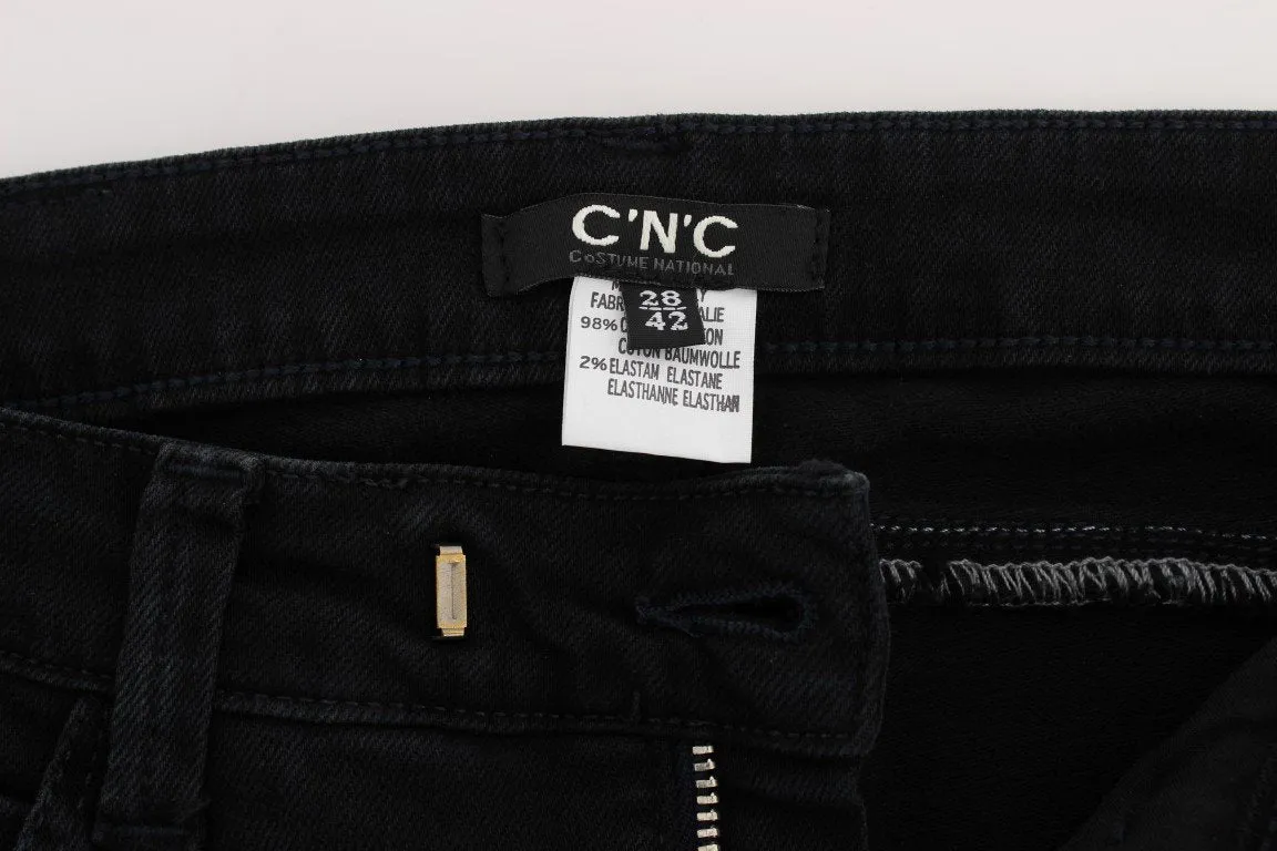Black Cotton Slim Fit Denim Jeans
