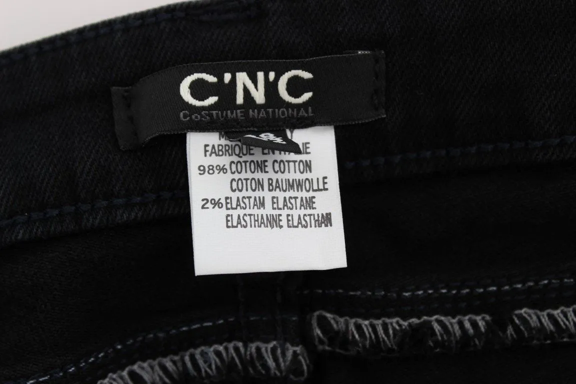 Black Cotton Slim Fit Denim Jeans