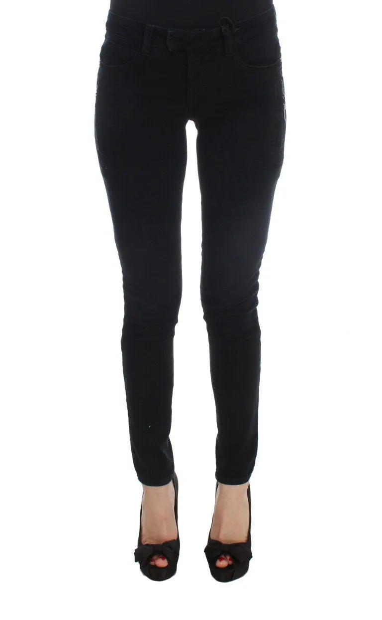 Black Cotton Slim Fit Denim Jeans