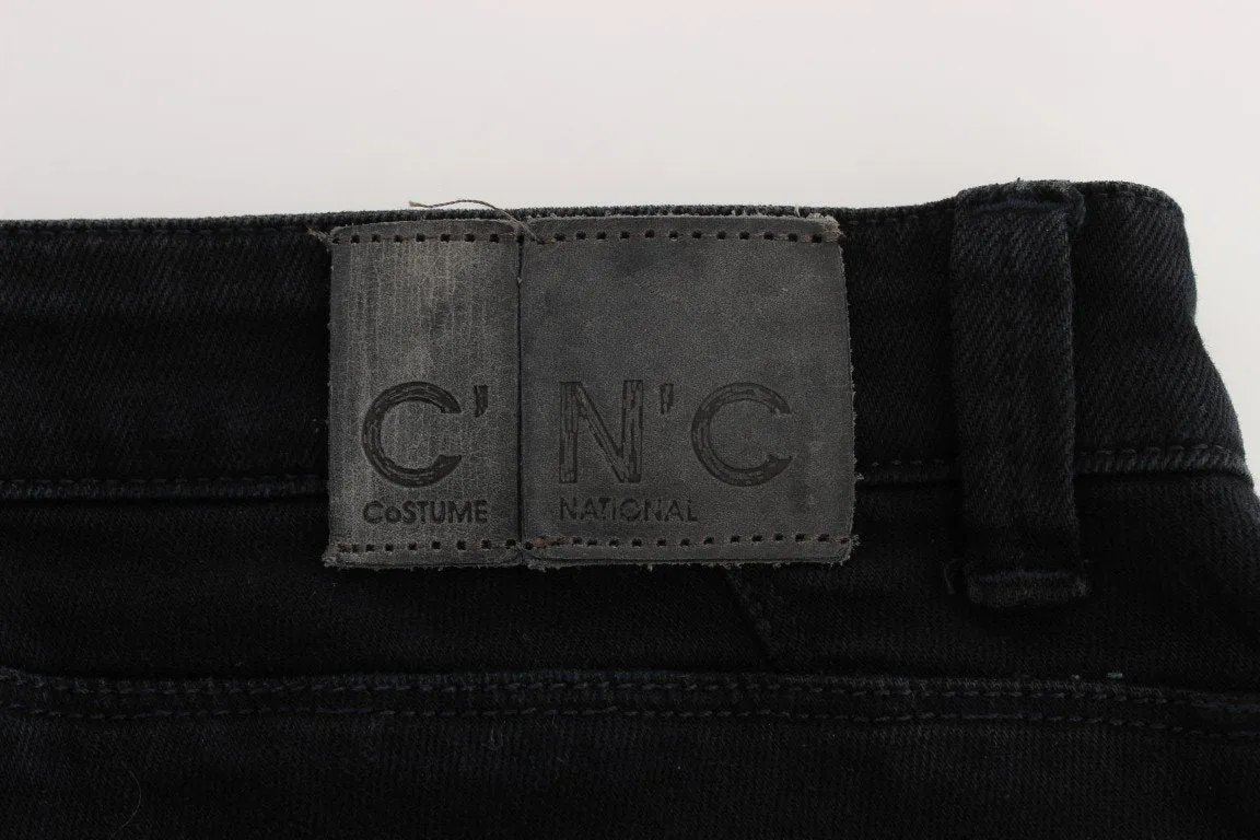 Black Cotton Slim Fit Denim Jeans