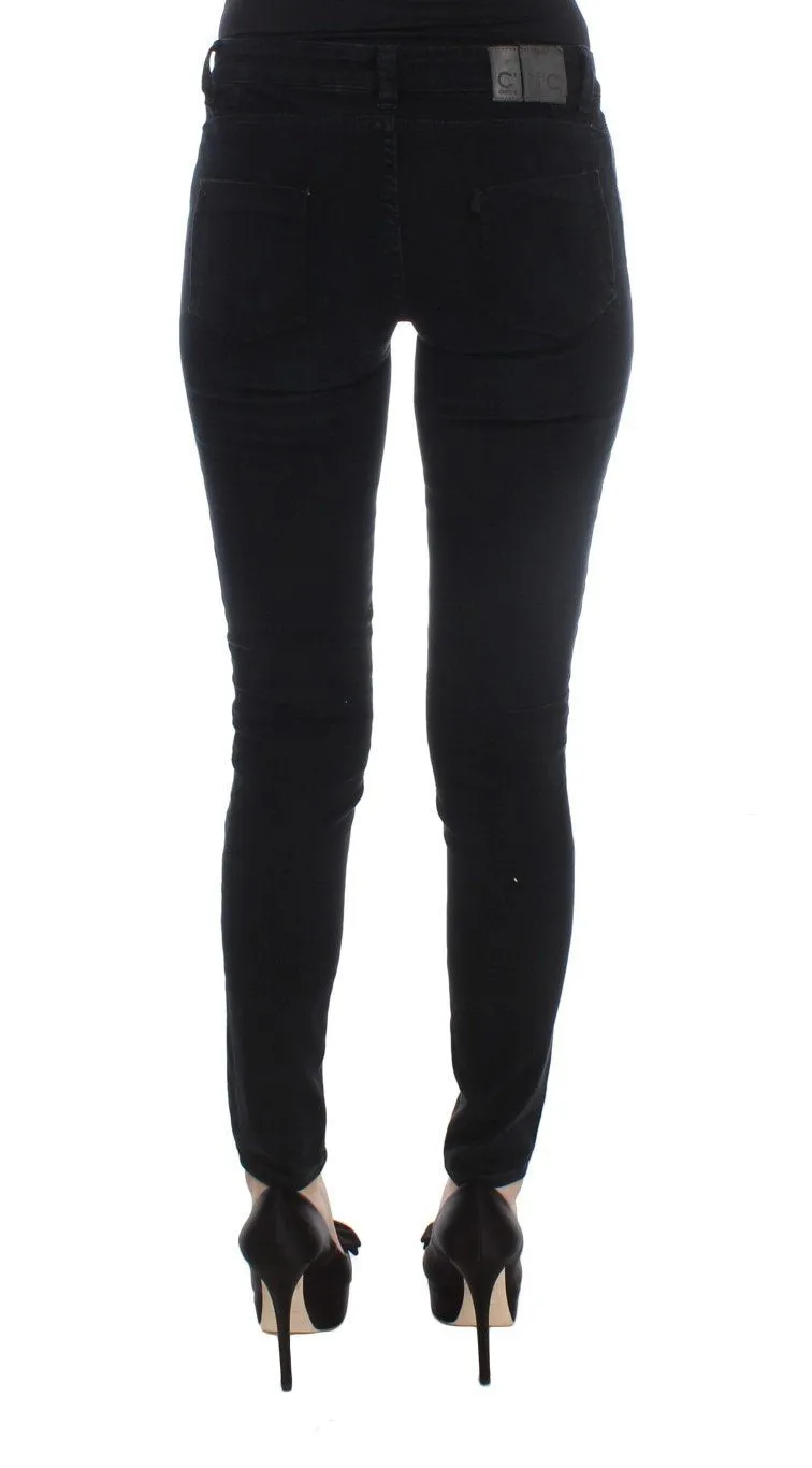 Black Cotton Slim Fit Denim Jeans