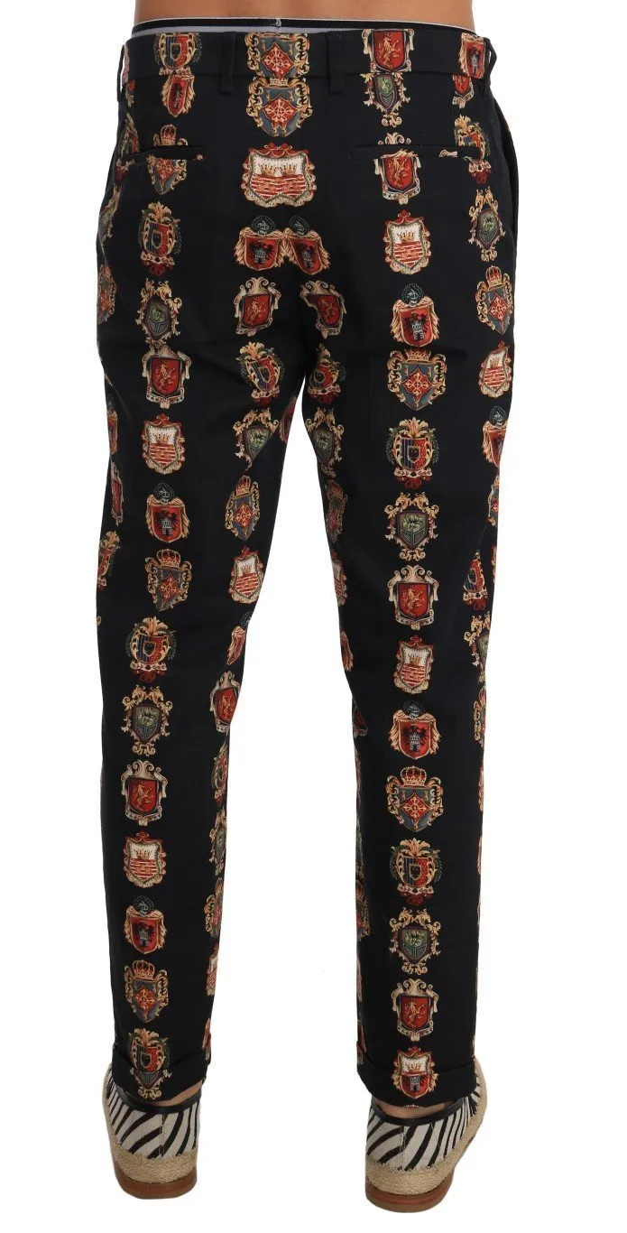 Black Cotton Slim Fit Pants
