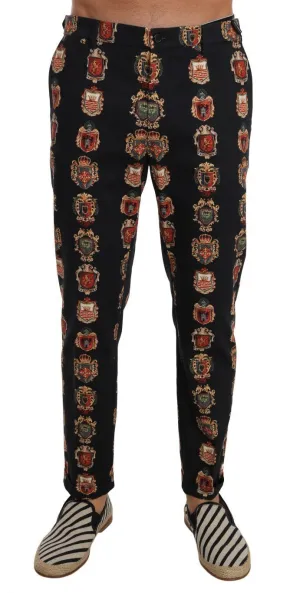 Black Cotton Slim Fit Pants
