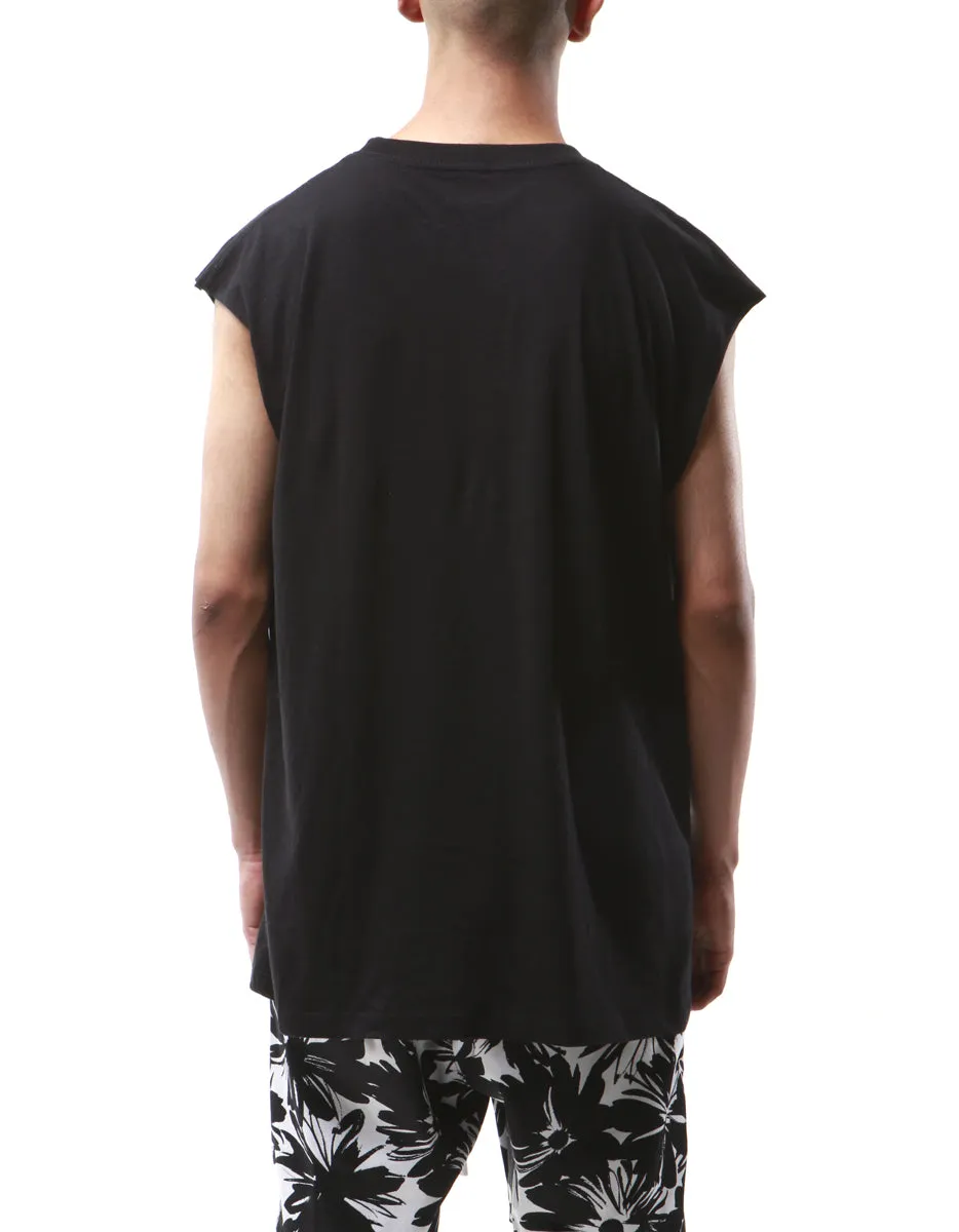 Black Dual Pocket Sleeveless Tee