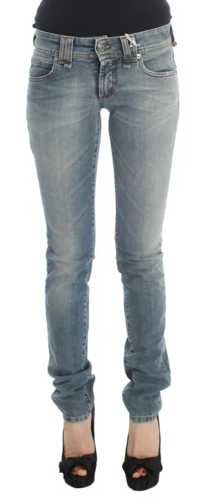 Blue Wash Cotton Blend Slim Fit Jeans