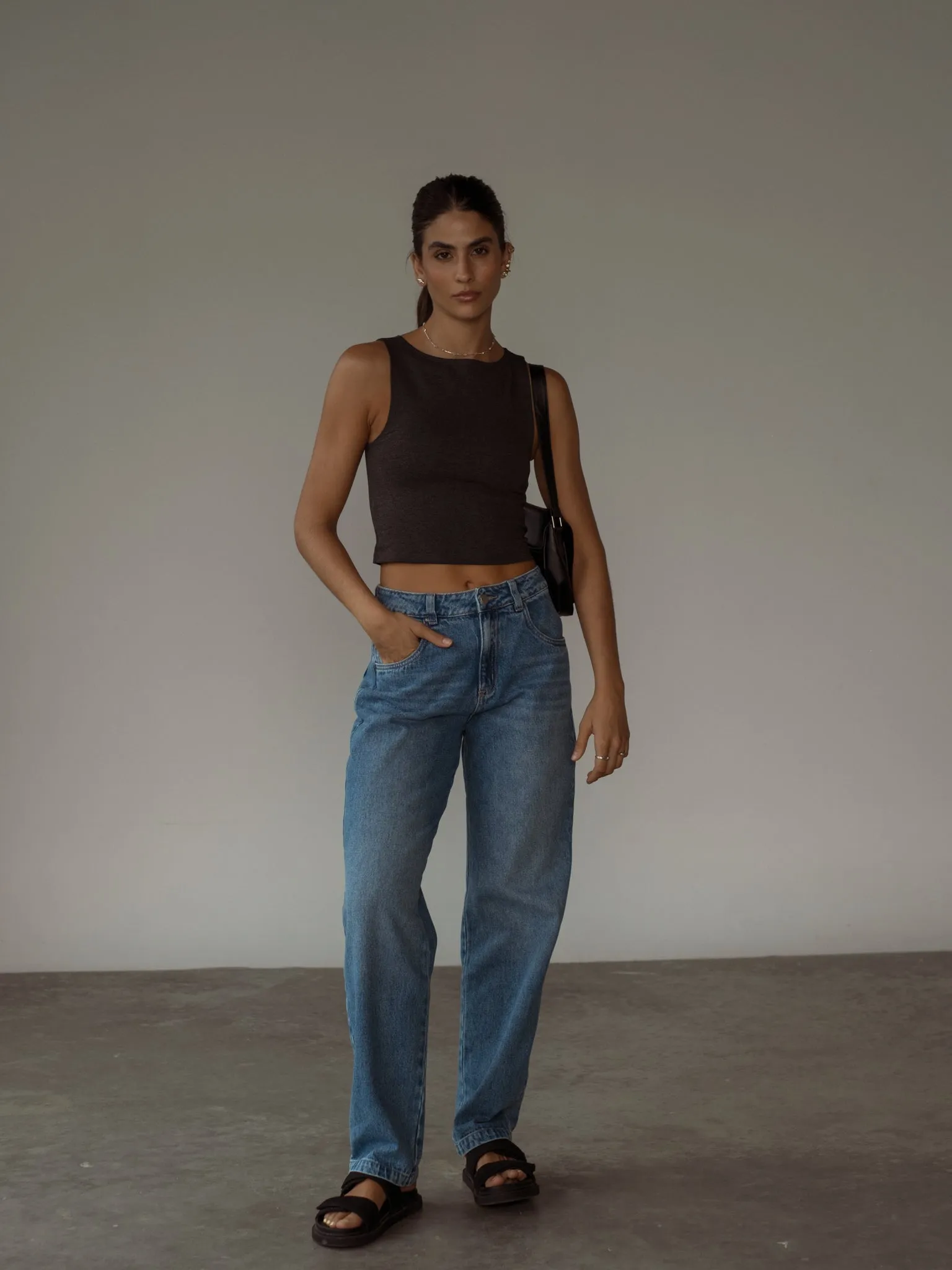 BOAT NECK TOP - GRAFITO GRAY